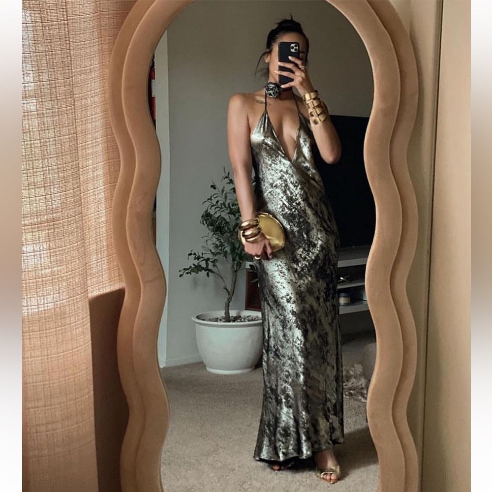 Zara Metallic Silver Halter Dress - Picture 14 of 16